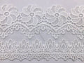 3D Milky White Lace Flower Design. Lace size is approximately 4.25-4.5 inches. Lace is vailable as per yard.