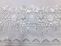 3D Fancy Sequence Milky White Lace. Lace sixe is approximately 4.25-4.5 inches. Lace is available as per yard.