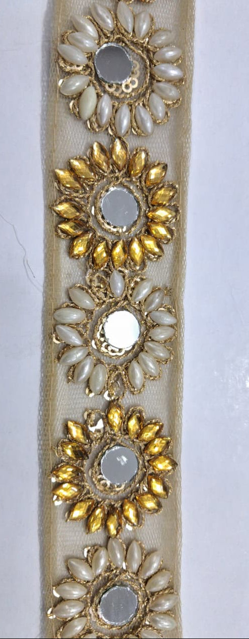 3D Flower Organza Tape with three colours. Lace is available as per yard.