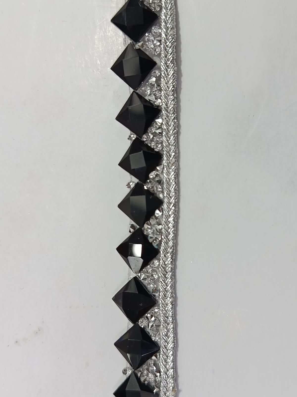 Fancy Crystal Stone Lace. Lace is available in 3 colours. Lace is available as per yard.