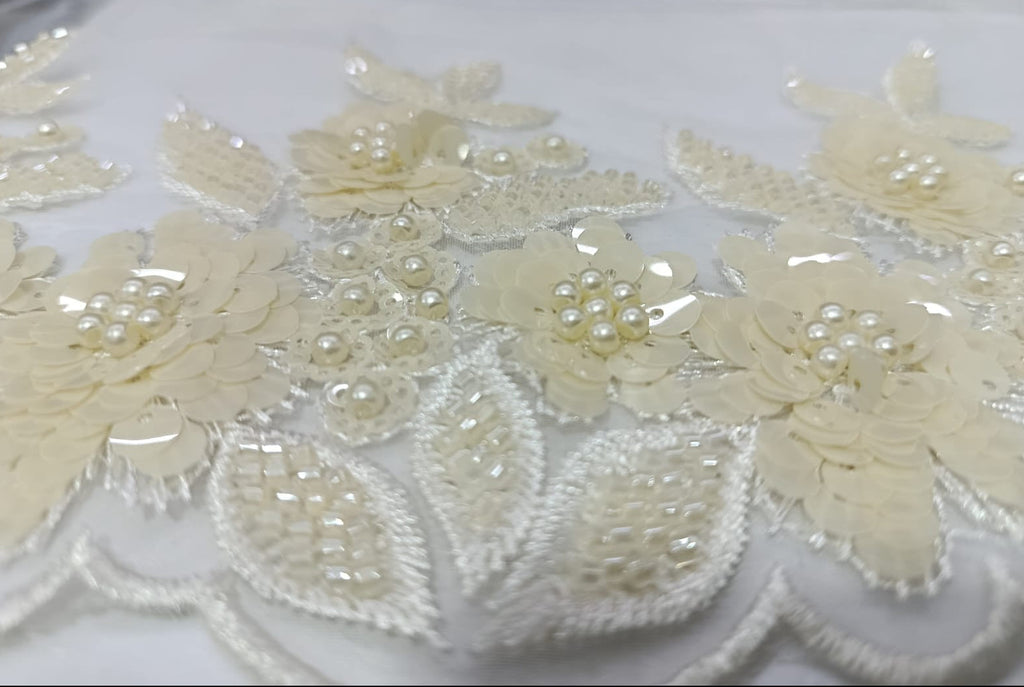 Fancy Organza Flower Embroided Lace. Lace is available as per yard.