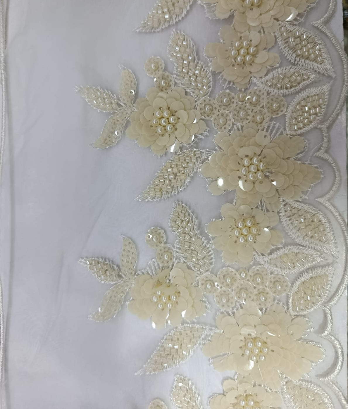 Fancy Organza Flower Embroided Lace. Lace is available as per yard.