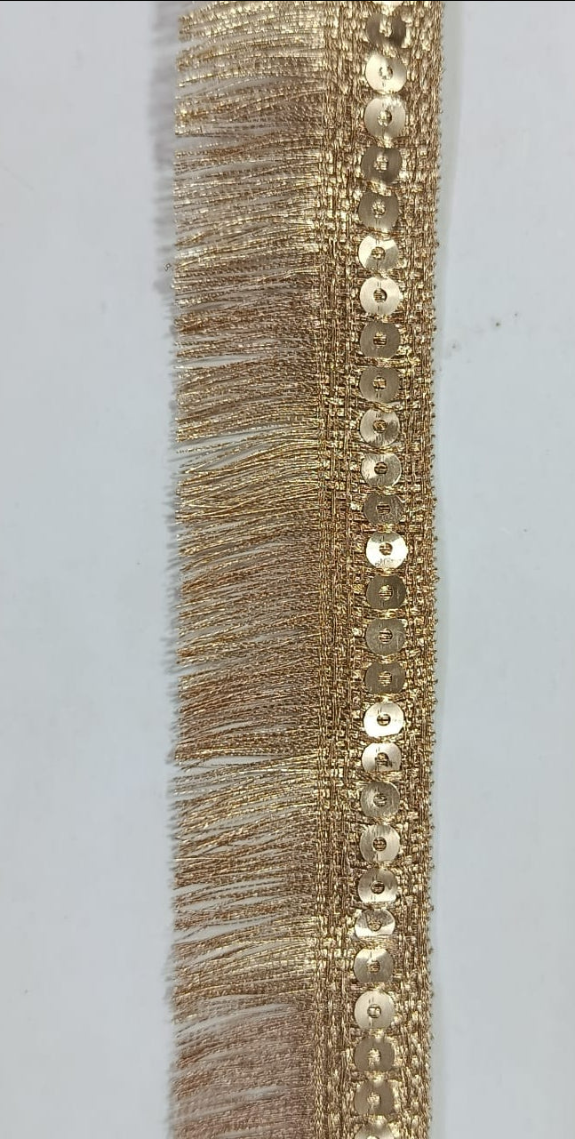 Frill Premium Metallic Sequin Fringe Lace. Available in 4 colours. Lace is available as per yard.