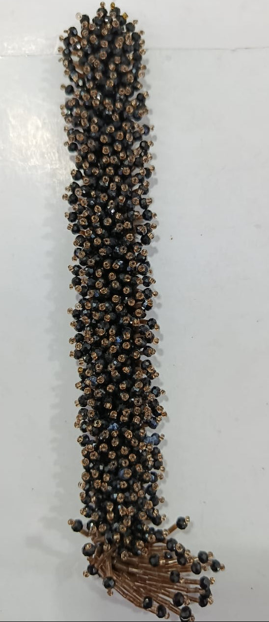 Elegant Crystal Beaded Tassel Trim. Available in 4 colours. Available as per piece.