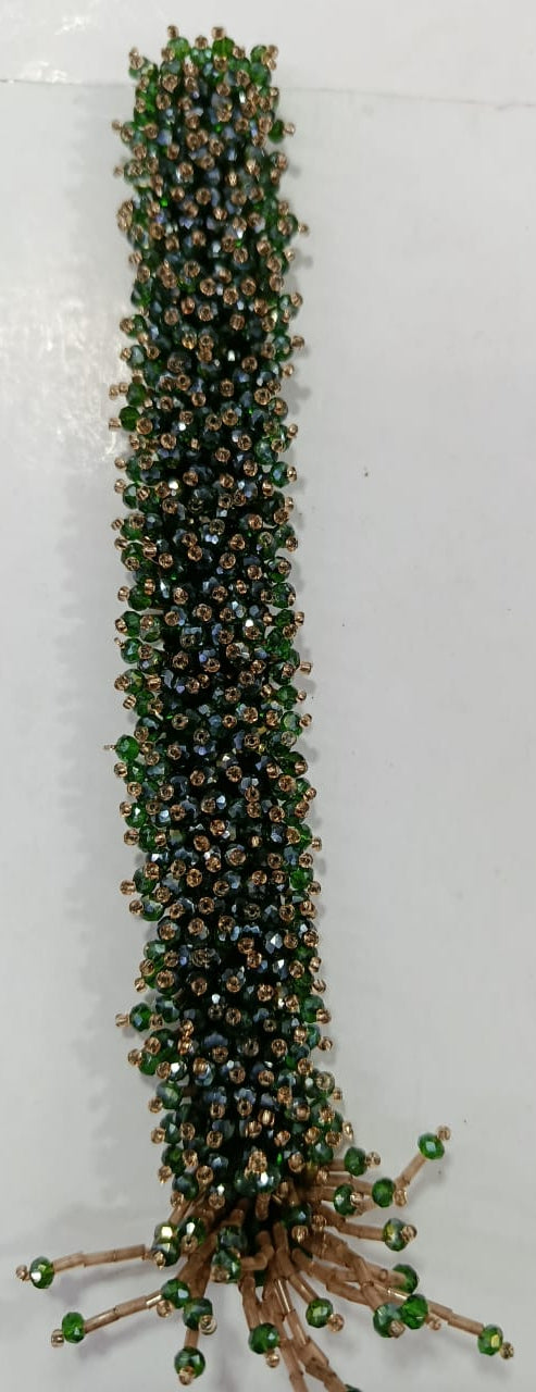 Elegant Crystal Beaded Tassel Trim. Available in 4 colours. Available as per piece.