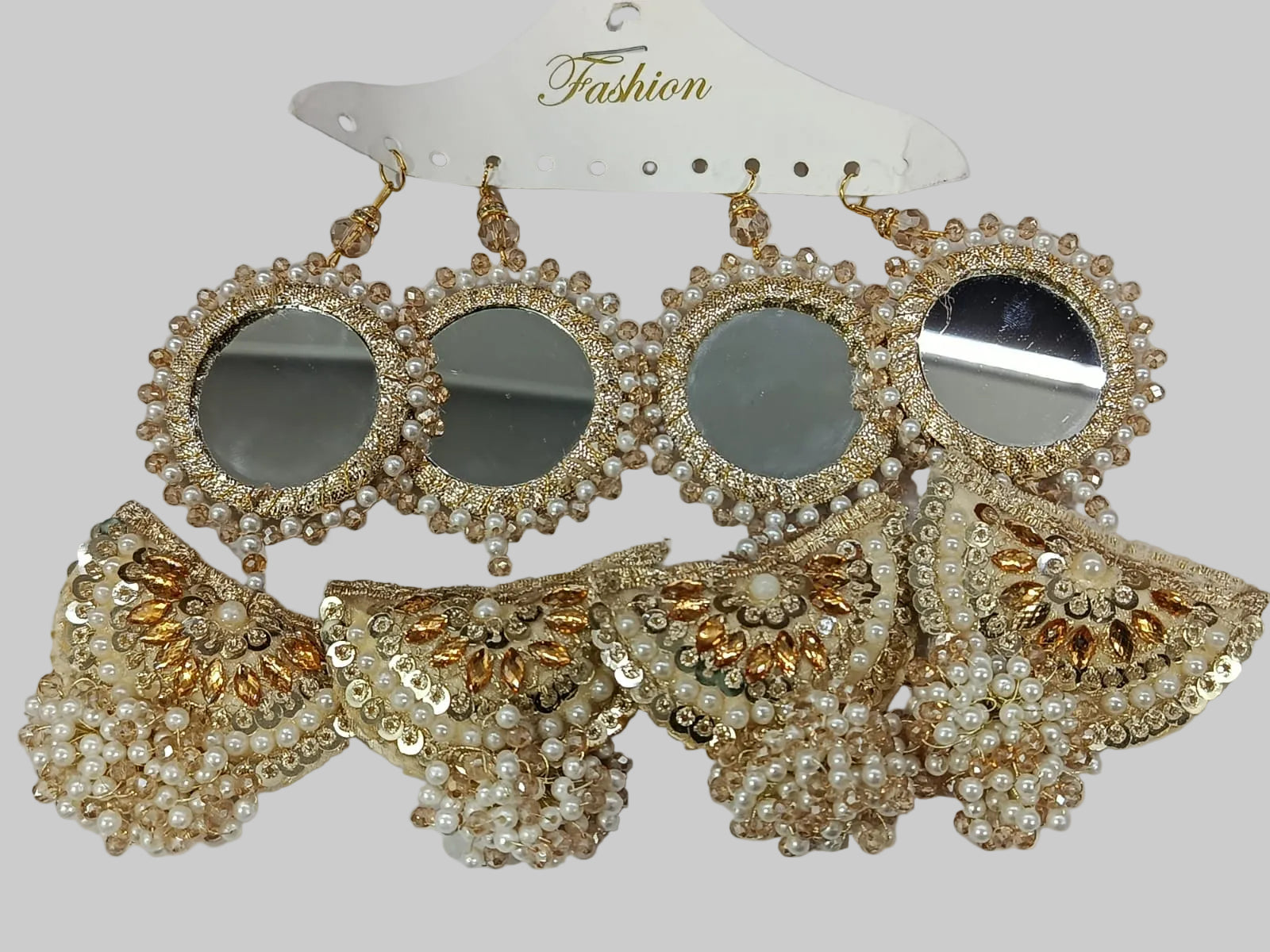 Pack of 4 Fancy Tessal With Mirror. Tessals are available in 2 colours.