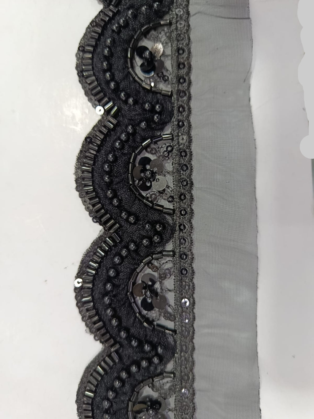 Fancy Pearl Stone Lace. Available in 4 colours. Lace is available as per yard.